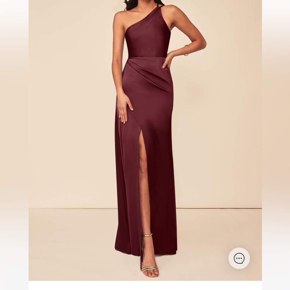 Azazie Maron Stretch Satin Dress